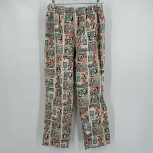Comic Strip Flannel Pajama Pants Sz S Pop Art Lounge Sleepwear Quirky Retro Cozy